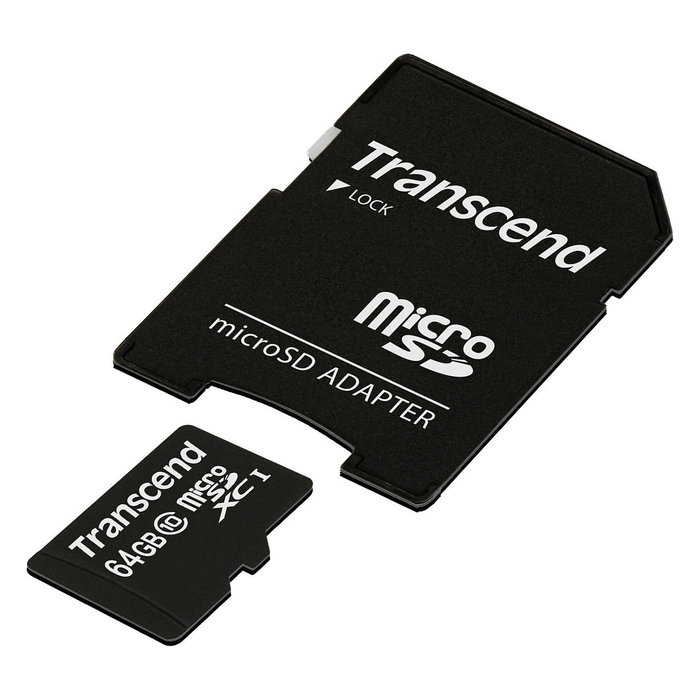 Transcend TS64GUSDXC10 Tarjeta microSDXC 64GB Clase 10 UHS-I con Adaptador SD, Velocidad Lectura 90 MB/s, NAND, Negro Transcend TS64GUSDXC10 Tarjeta microSDXC 64GB Clase 10 UHS-I con Adaptador SD, Velocidad Lectura 90 MB/s, NAND, Negro