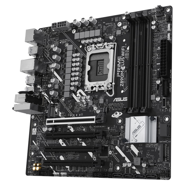 ASUS Z890M-Plus Wifi Placa Base para PC, Intel LGA 1851, DDR5, Wi-Fi 7 (802.11be), Factor de Forma micro ATX