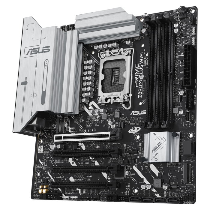 ASUS Z890M-Plus Wifi Placa Base para PC, Intel LGA 1851, DDR5, Wi-Fi 7 (802.11be), Factor de Forma micro ATX