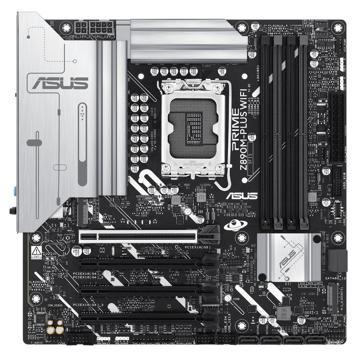 ASUS Z890M-Plus Wifi Placa Base para PC, Intel LGA 1851, DDR5, Wi-Fi 7 (802.11be), Factor de Forma micro ATX