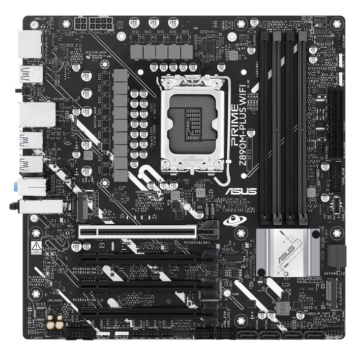 ASUS Z890M-Plus Wifi Placa Base para PC, Intel LGA 1851, DDR5, Wi-Fi 7 (802.11be), Factor de Forma micro ATX