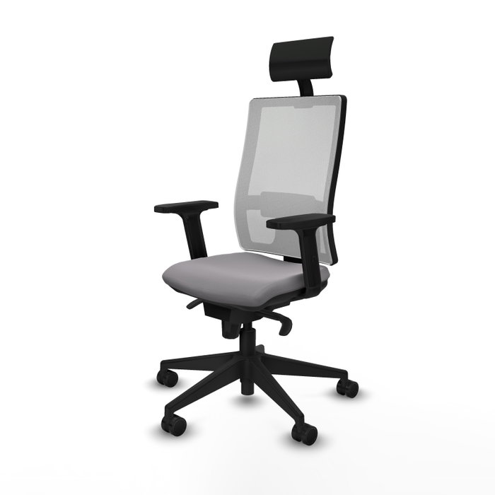 PIQUERAS Y CRESPO Silla de oficina Horna con mecanismo Sincro, Gris y Blanco PIQUERAS Y CRESPO Silla de oficina Horna con mecanismo Sincro, Gris y Blanco