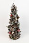 DKD Home Decor Árbol de Navidad Tradicional Rojo Natural Ratan Piñas 19 x 50 x 19 cm