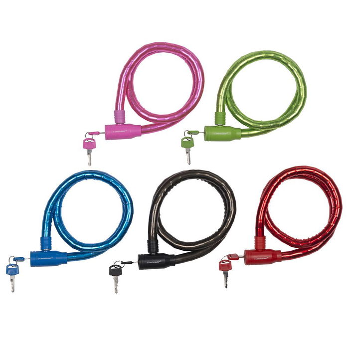 Dunlop Candado de Cable para Bicicleta ø18mm 65cm Colores Surtidos
