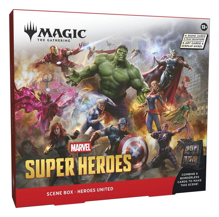Wizards of the Coast Magic the Gathering Marvel Super Heroes Cajas de escena (4) inglés Wizards of the Coast Magic the Gathering Marvel Super Heroes Cajas de escena (4) inglés