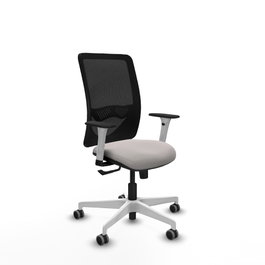 PIQUERAS Y CRESPO Silla de oficina Zulema con mecanismo Sincro, Blanco y Negro