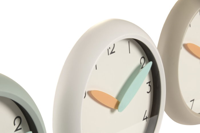 DKD Home Decor Reloj de Pared PVC Surtido de 3 Unidades