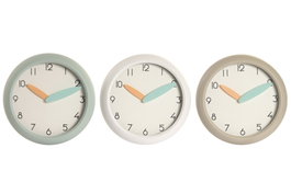 DKD Home Decor Reloj de Pared PVC Surtido de 3 Unidades