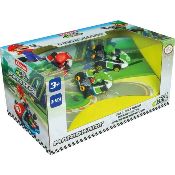 CARRERA Set de 3 coches Pull Speed Mario Kart 8 (Mario, Luigi, Yoshi)