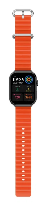 Celly TRAINERULTRA Smartwatch Deportivo con Llamadas, Pantalla Táctil 2.02" (5.13 cm) 320x320 píxeles, Monitor de Frecuencia Cardíaca, Bluetooth, Negro y Naranja