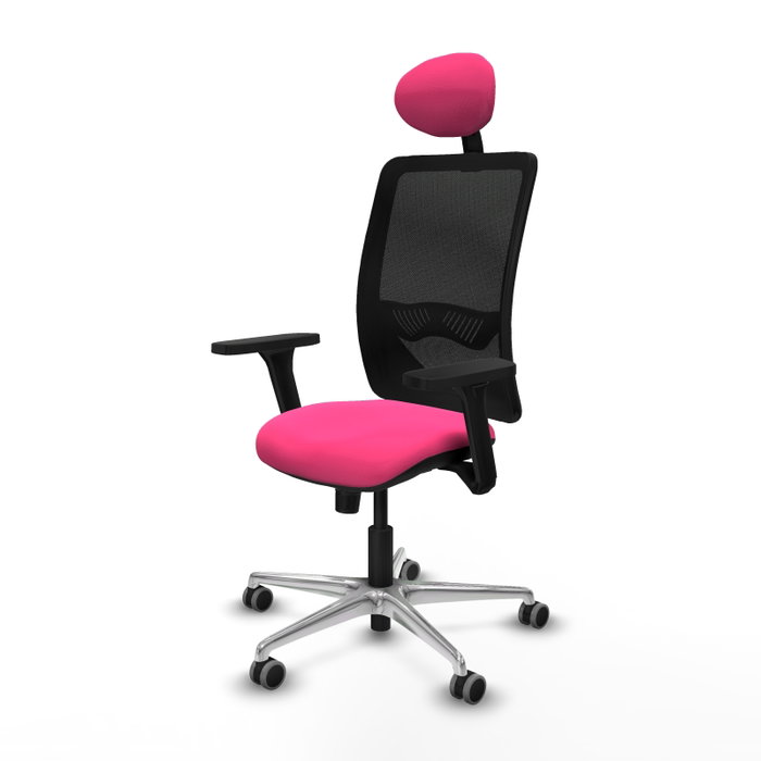 PIQUERAS Y CRESPO Silla de oficina Zulema Rosa con mecanismo Sincro