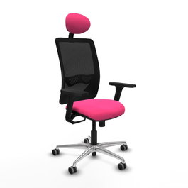 PIQUERAS Y CRESPO Silla de oficina Zulema Rosa con mecanismo Sincro