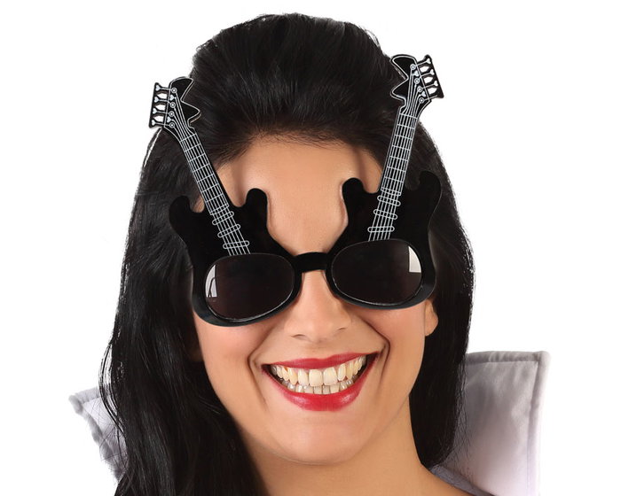 Gafas con diseño de guitarra Negro Unisex Adulto - Accesorio de moda rockera Gafas con diseño de guitarra Negro Unisex Adulto - Accesorio de moda rockera