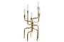 DKD Home Decor Candelabro de Metal Dorado para 5 Velas