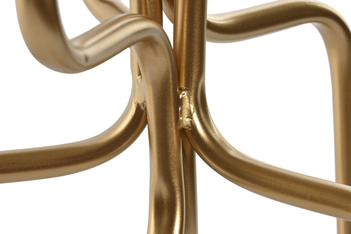DKD Home Decor Candelabro de Metal Dorado para 5 Velas