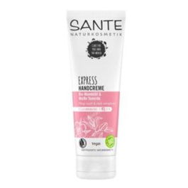 SANTE NATURKOSMETIK Crema de Manos Express para Piel Sensible 75ml – Hidratación Rápida, Vegana y Bio con Almendras Dulces