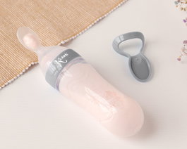 KioKids Cuchara Dispensadora De Papilla Alimentadora Para Bebé De Silicona Gris +4 Meses