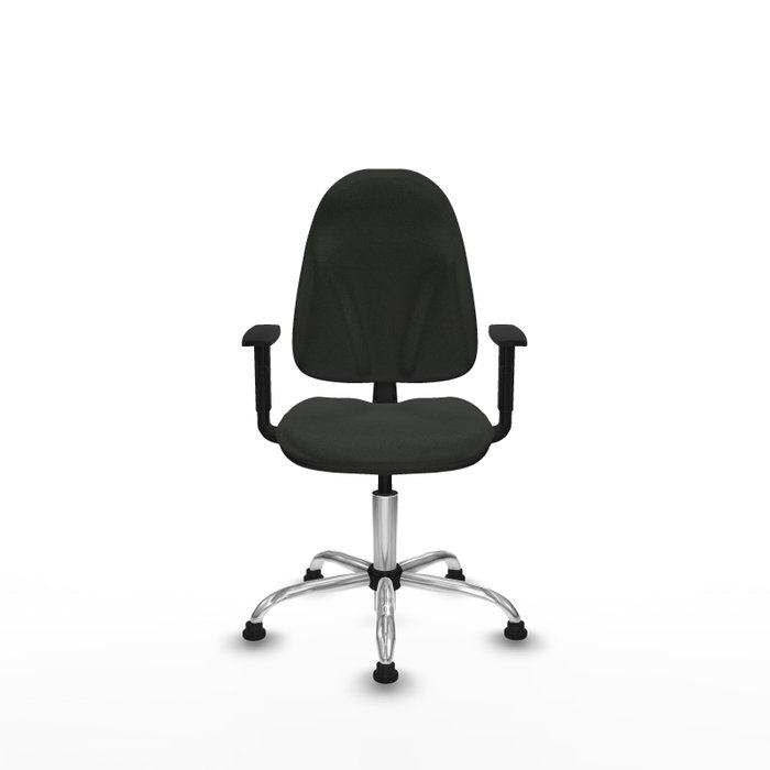 PIQUERAS Y CRESPO Silla de oficina Algarra, Negro, Base cromada, Brazos 1D PIQUERAS Y CRESPO Silla de oficina Algarra, Negro, Base cromada, Brazos 1D