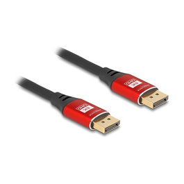 DeLOCK Cable DisplayPort 1.4 8K 60 Hz 1 m Rojo Metall, 7680 x 4320, HBR3, Blindaje Magnético, Conectores Chapados en Oro