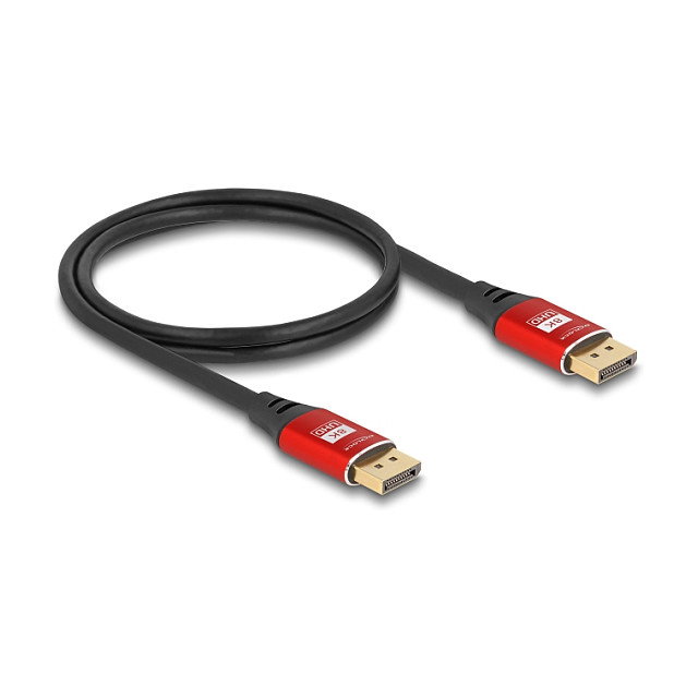 DeLOCK Cable DisplayPort 1.4 8K 60 Hz 1 m Rojo Metall, 7680 x 4320, HBR3, Blindaje Magnético, Conectores Chapados en Oro DeLOCK Cable DisplayPort 1.4 8K 60 Hz 1 m Rojo Metall, 7680 x 4320, HBR3, Blindaje Magnético, Conectores Chapados en Oro