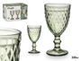 Vivalto Copa Diamante Verde 330 ml Vidrio con separador 8.8x16.8x8.8 cm (Set de 24)
