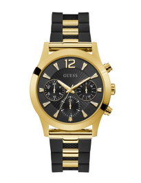 Guess Reloj Skylar W1294L1 con caja dorada y correa negra