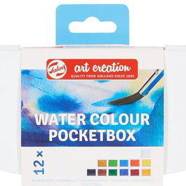 Talens Art Creation Acuarelas Pocket Box Estuche 12 Pastillas Colores Surtidos