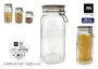 La Mediterranea Tarro Vidrio Tapa Acacia 2000 ml - 11.5 x 11.7 x 25.4 cm (12 Unidades)