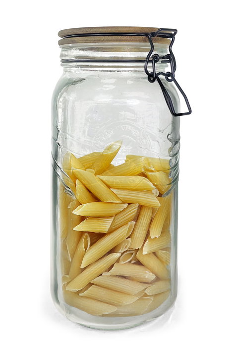 La Mediterranea Tarro Vidrio Tapa Acacia 2000 ml - 11.5 x 11.7 x 25.4 cm (12 Unidades)