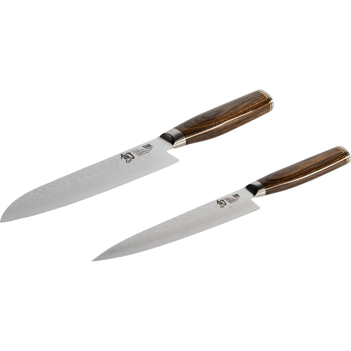 Kai KAI Shun Premier Tim Mälzer Set de 2 cuchillos con acero Damascus y núcleo VG-MAX de 16,5/18 cm