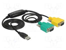 DeLOCK Adaptador USB 2.0 Tipo A a 2 x Serie DB9 RS-232 63466