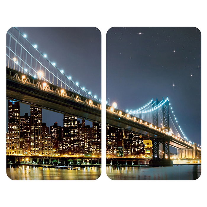 Wenko Brooklyn Bridge Placas Cobertoras de Vidrio 30 x 52 cm, 2 uds Wenko Brooklyn Bridge Placas Cobertoras de Vidrio 30 x 52 cm, 2 uds