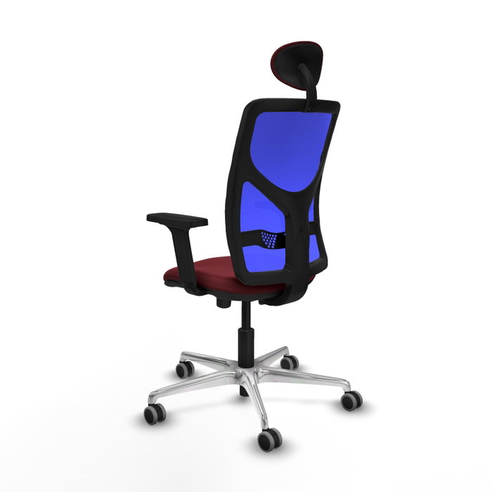 PIQUERAS Y CRESPO Silla de oficina Motilla con mecanismo Sincro/Traslack, Granate y Azul