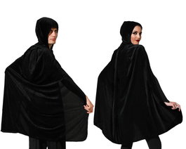 Atosa Capa Negra con Capucha de Terciopelo 100 cm para Adulto