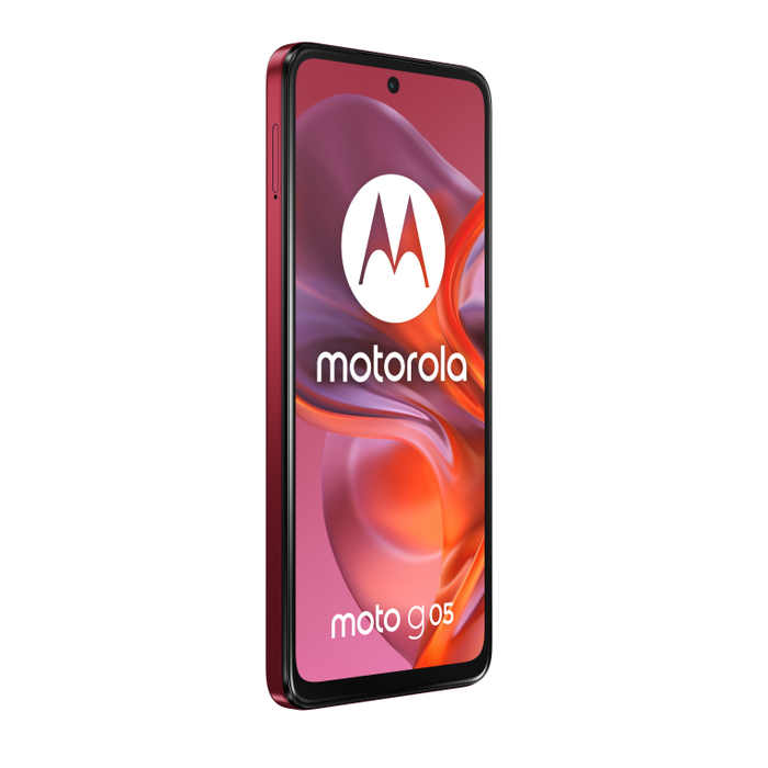 Motorola moto g05 Smartphone 6.67" Pantalla 90 Hz Android 15, 4G Dual SIM, 4 GB RAM + 128 GB, Cámara 50 MP, Batería 5200 mAh TurboPower, IP54, Color Rojo
