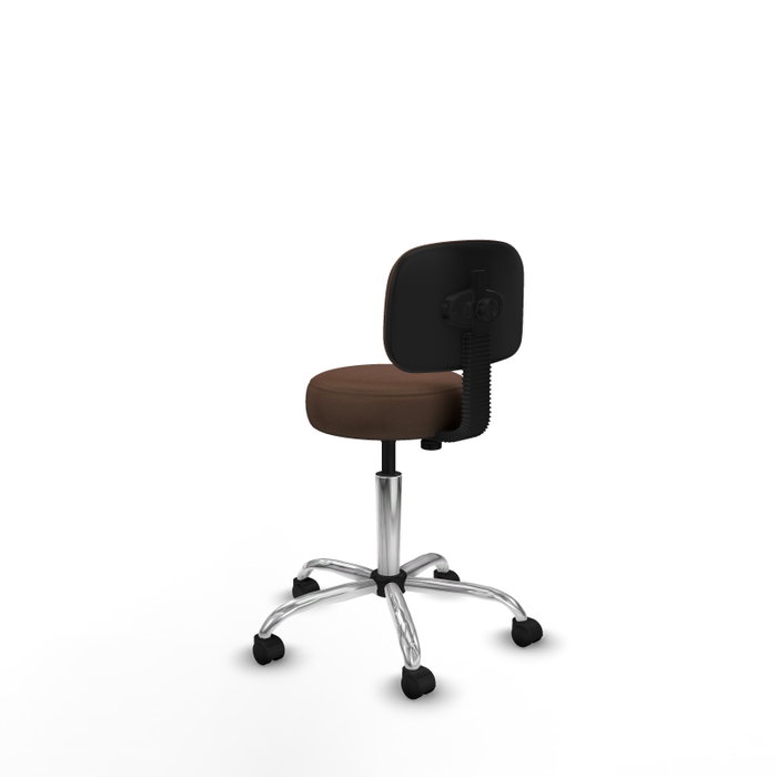 PIQUERAS Y CRESPO Silla Llanos giratoria marrón oscuro con base cromada