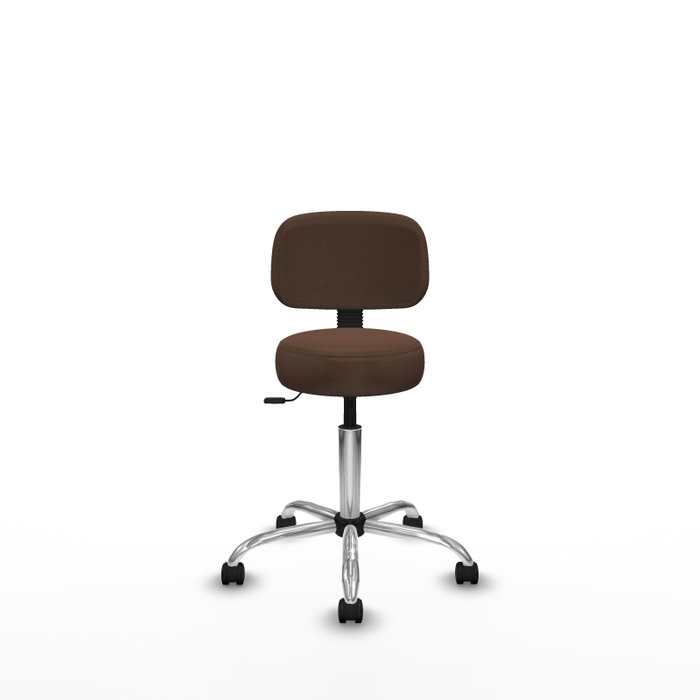PIQUERAS Y CRESPO Silla Llanos giratoria marrón oscuro con base cromada