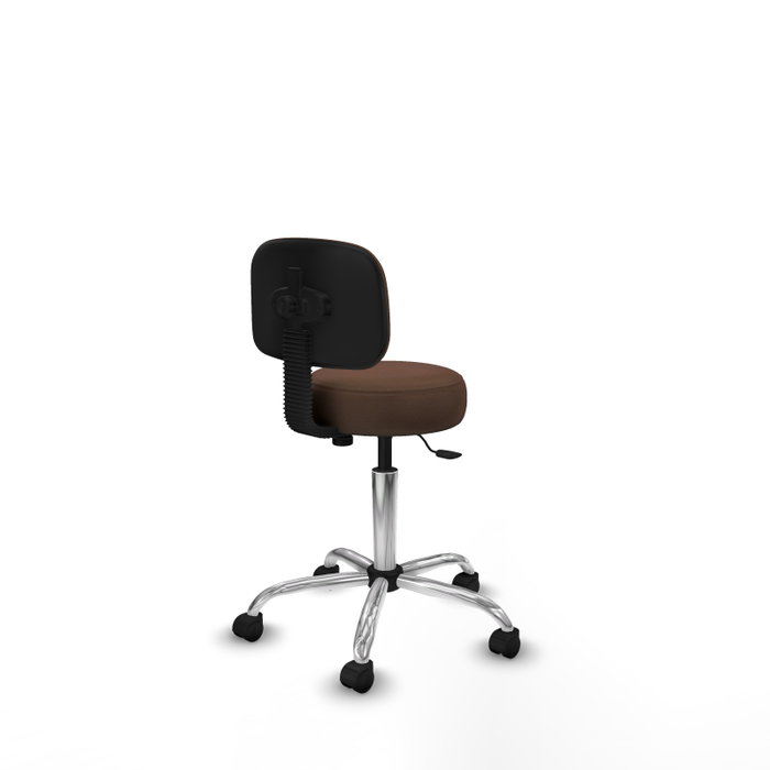 PIQUERAS Y CRESPO Silla Llanos giratoria marrón oscuro con base cromada