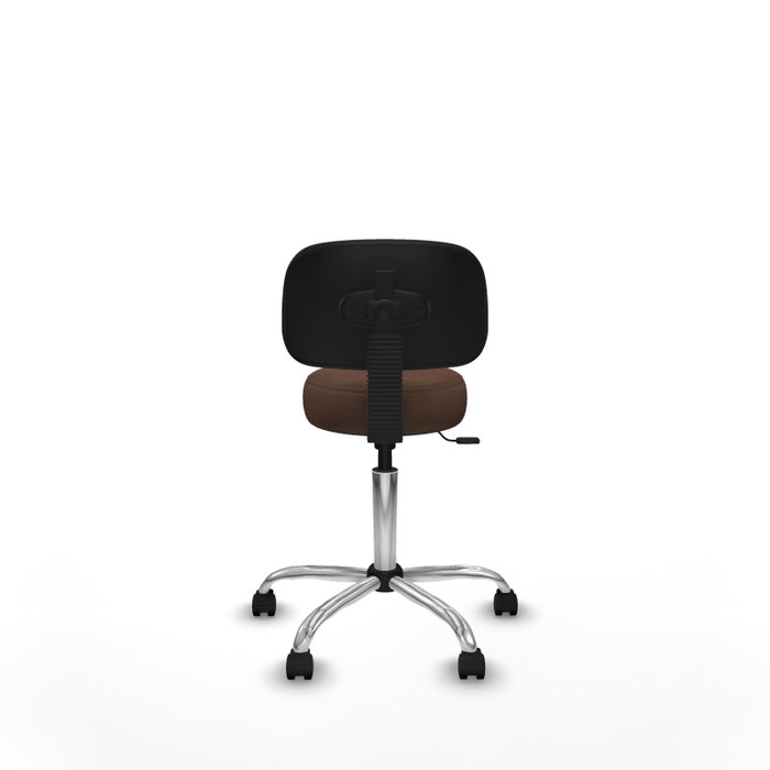 PIQUERAS Y CRESPO Silla Llanos giratoria marrón oscuro con base cromada