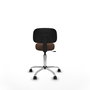 PIQUERAS Y CRESPO Silla Llanos giratoria marrón oscuro con base cromada