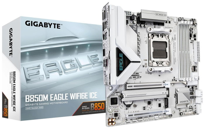 Gigabyte B850M EAGLE WIFI6E ICE Blanco, AMD AM5, Micro ATX, DDR5