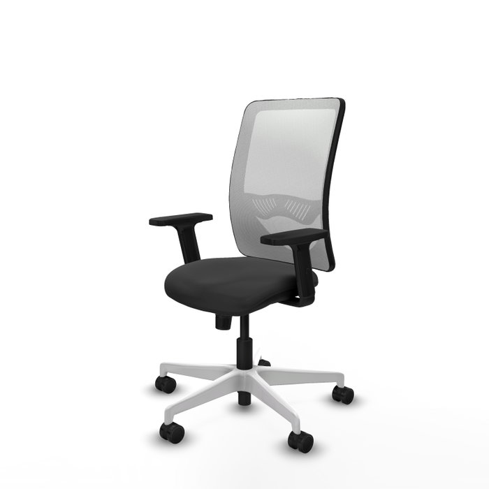 PIQUERAS Y CRESPO Silla de oficina Zulema con mecanismo Sincro, Gris oscuro y Blanco