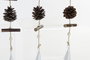 DKD Home Decor Decoración Colgante Navidad Alpina Natural Blanco 4x42x8 cm MDF Piña Metal (12 Unidades)