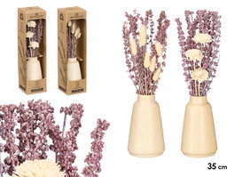 Giftdecor Florero Alto Lavanda Surtidos 10x35x10 cm Cerámica Morado Blanco (Set de 12)