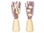 Giftdecor Florero Alto Lavanda Surtidos 10x35x10 cm Cerámica Morado Blanco (Set de 12)