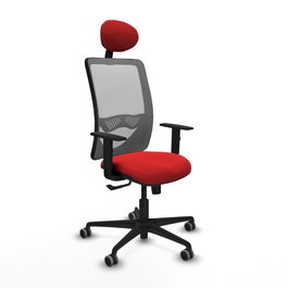 PIQUERAS Y CRESPO Silla de oficina Zulema con mecanismo Sincro, Rojo y Gris
