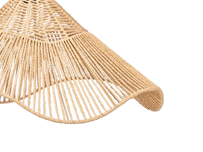 Giftdecor Lámpara de Techo 60 cm, Diseño Vuelo de Cuerda en Negro y Natural, Material Metal y Papel, Casquillo E27 (Set de 4)