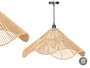Giftdecor Lámpara de Techo 60 cm, Diseño Vuelo de Cuerda en Negro y Natural, Material Metal y Papel, Casquillo E27 (Set de 4)