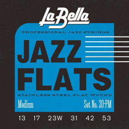 Juego de Cuerdas para Guitarra Eléctrica La Bella Jazz Flats Medium