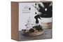 DKD Home Decor Ambientador Navidad Alpina Blanco y Natural Madera y Cristal Set de 3 Piezas 18 x 18 x 3 cm